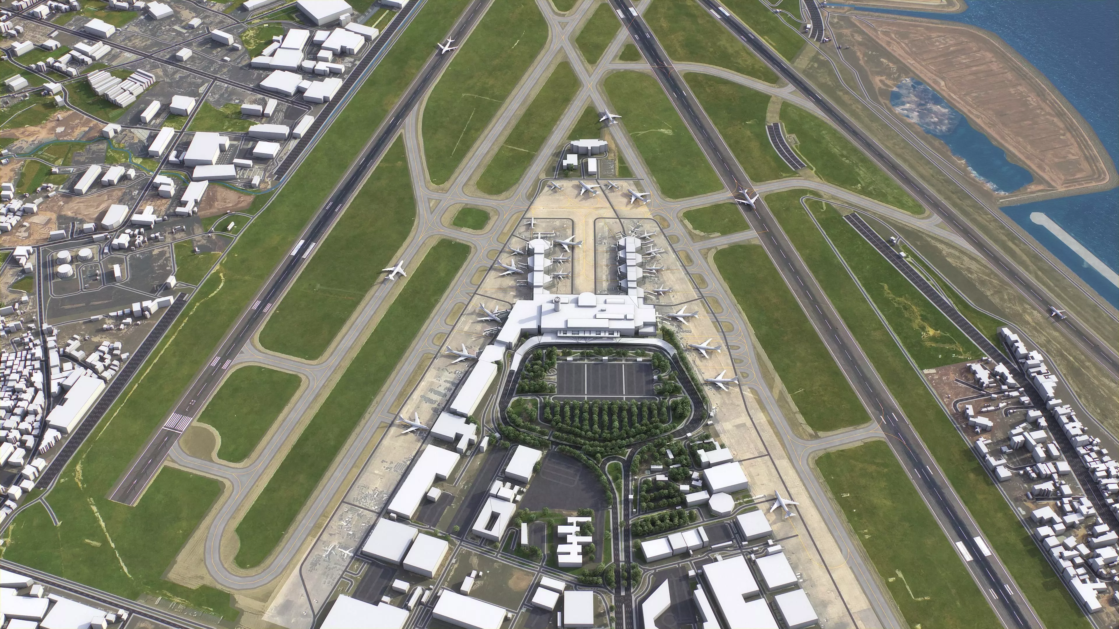 Beirut - Rafic Hariri 3D Airport Low-poly 3D model_3
