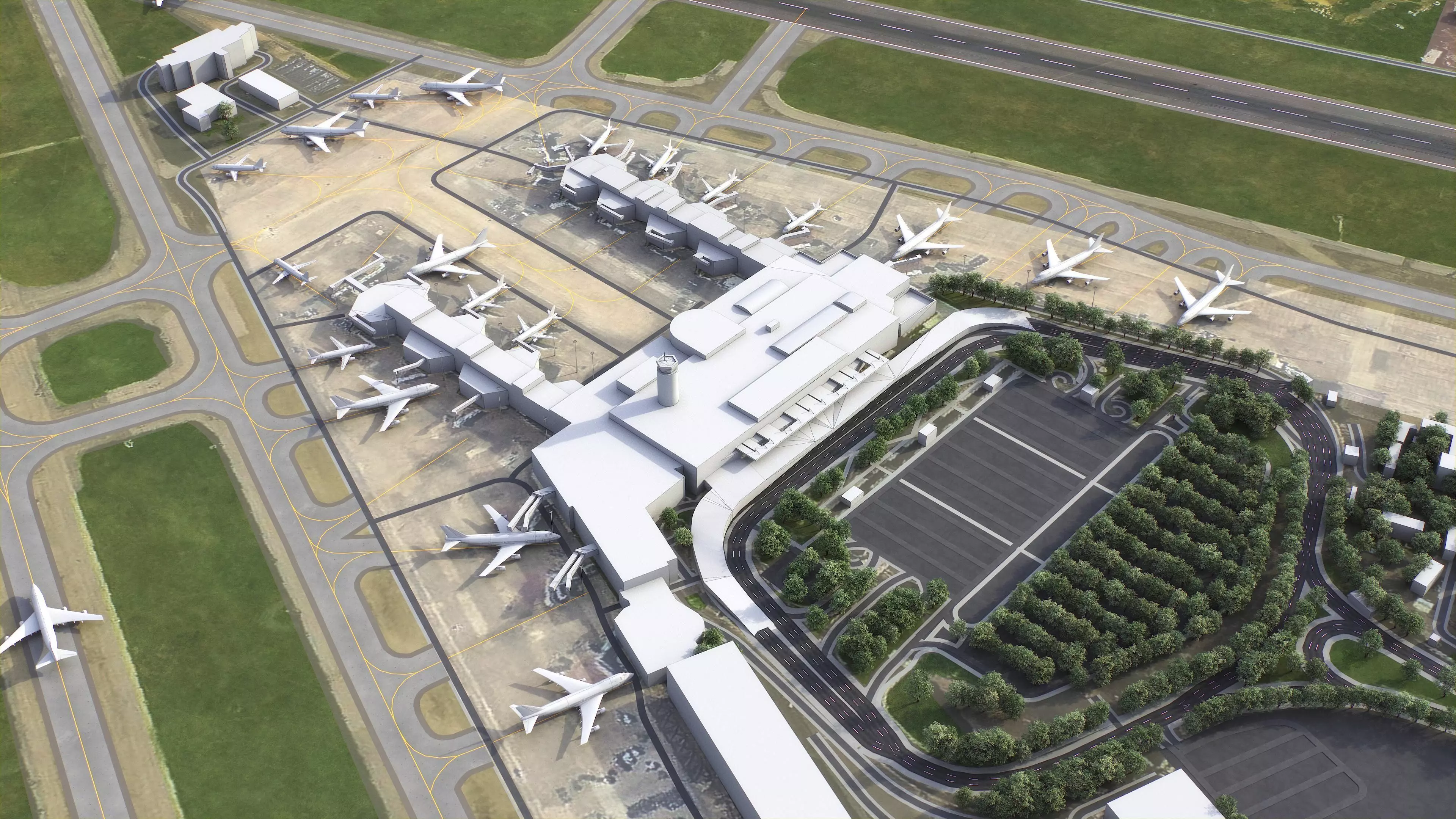 Beirut - Rafic Hariri 3D Airport Low-poly 3D model_4