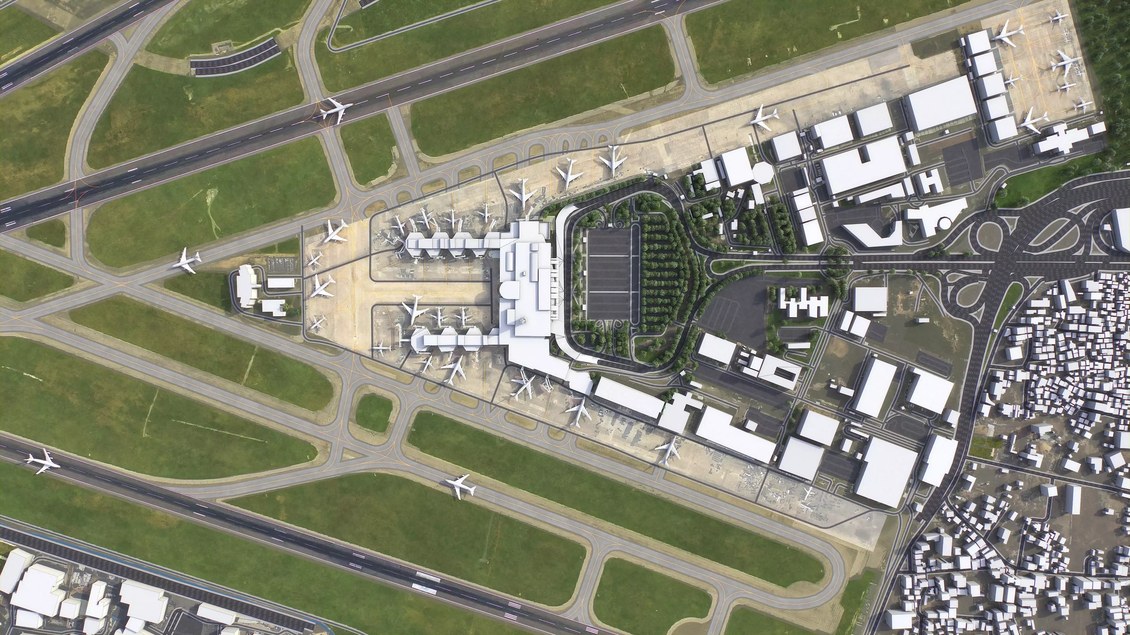 Beirut - Rafic Hariri 3D Airport Low-poly 3D model_7