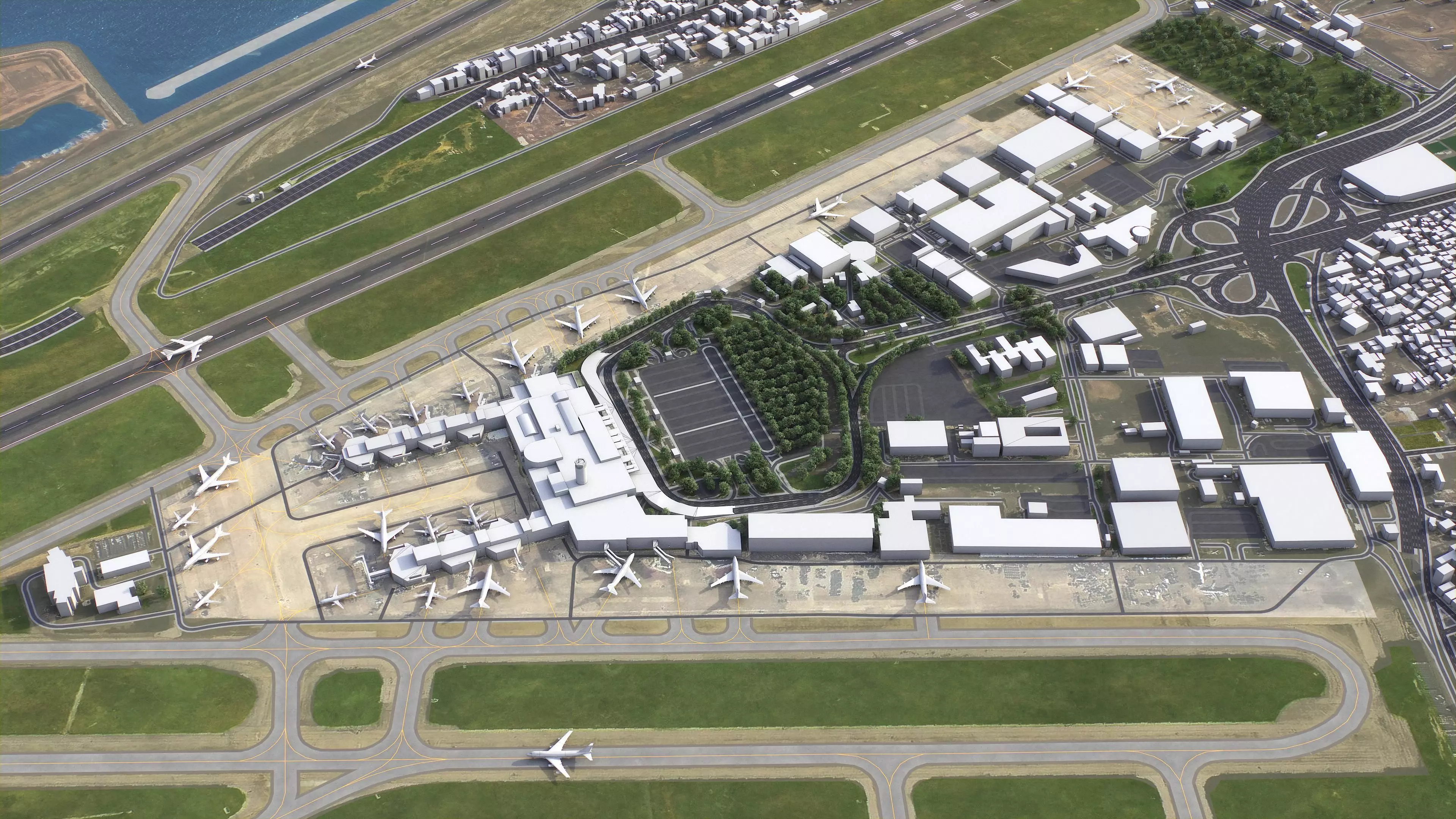 Beirut - Rafic Hariri 3D Airport Low-poly 3D model_1