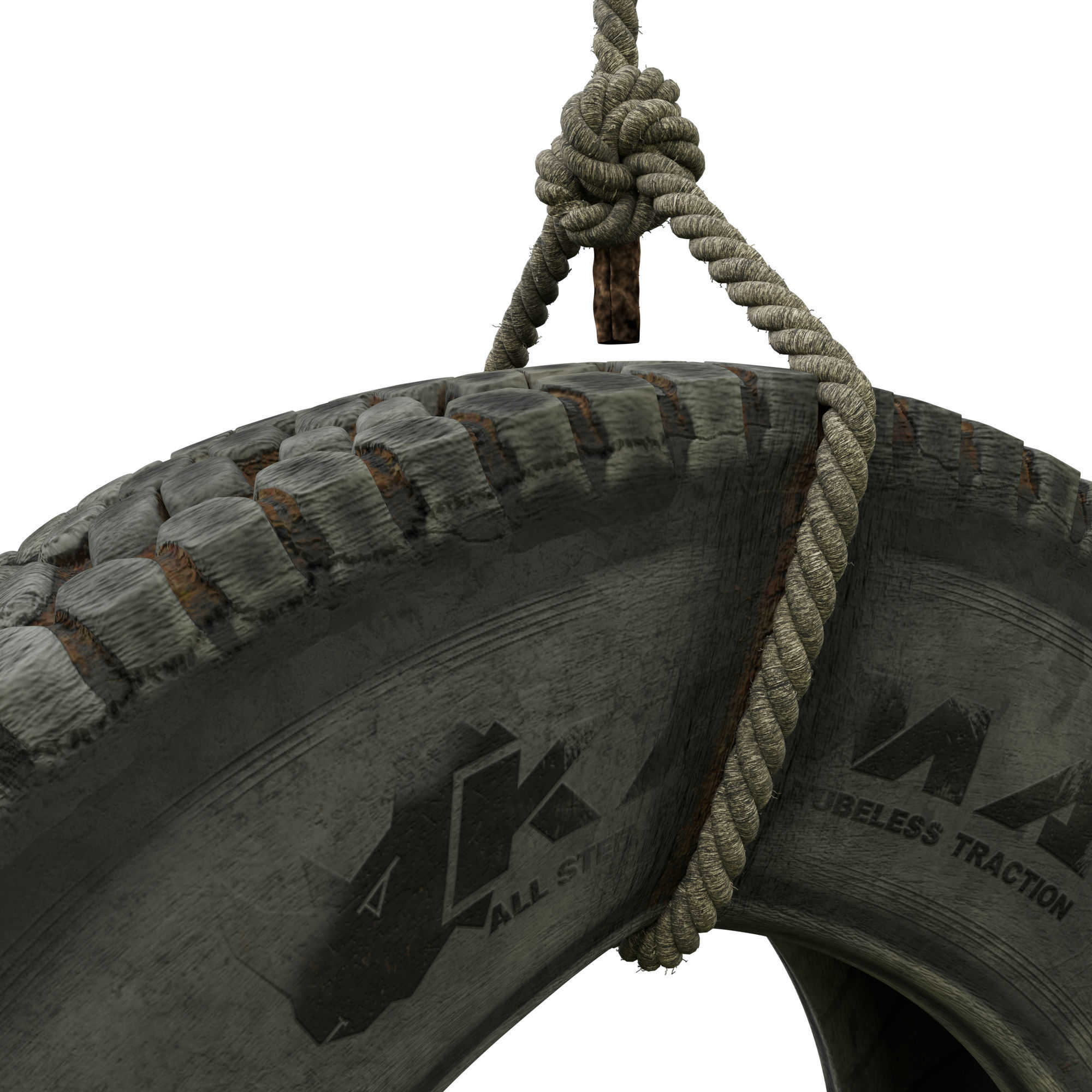 Homemade garden swing 3D model_7