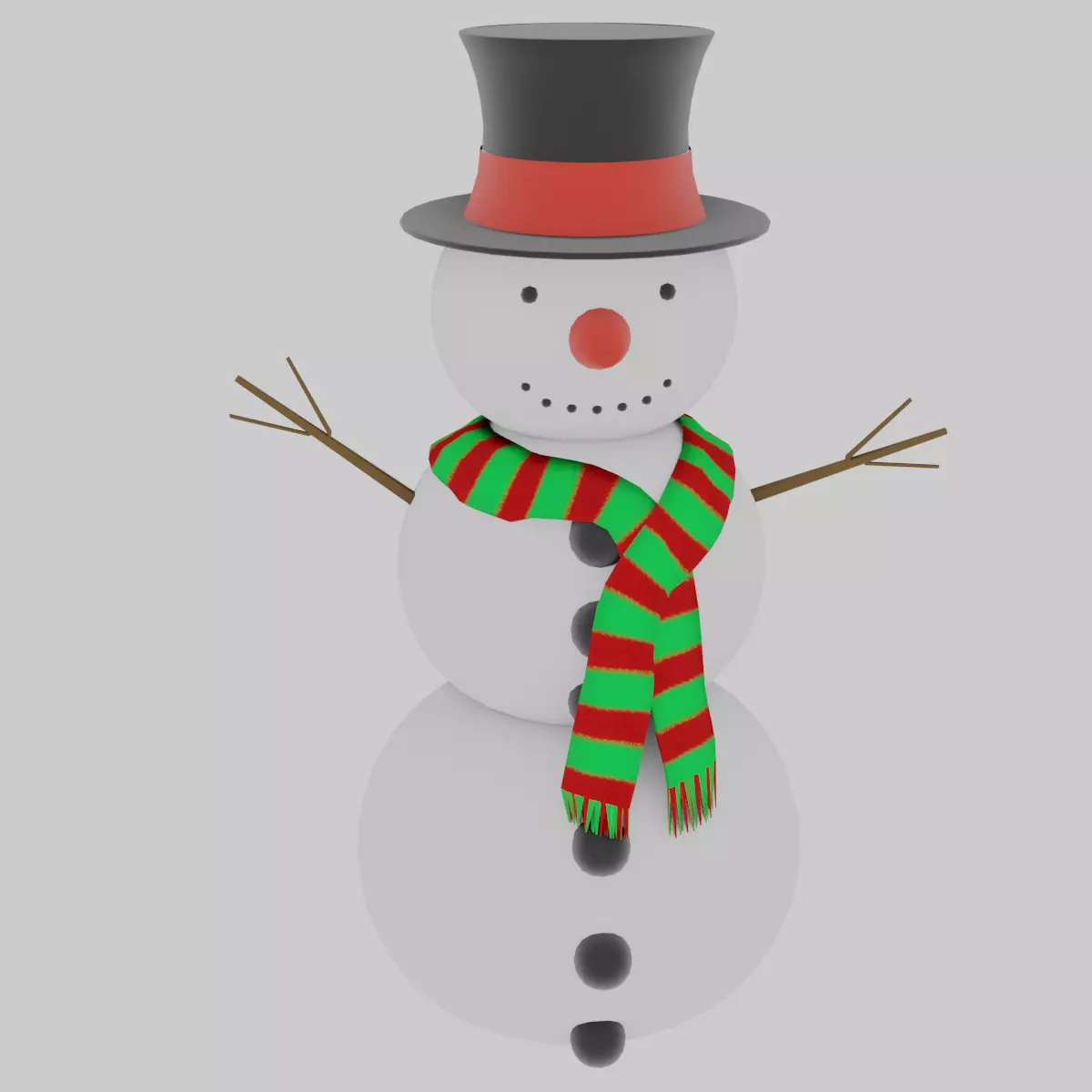 Snowman made using Blender 2 80 3D model
