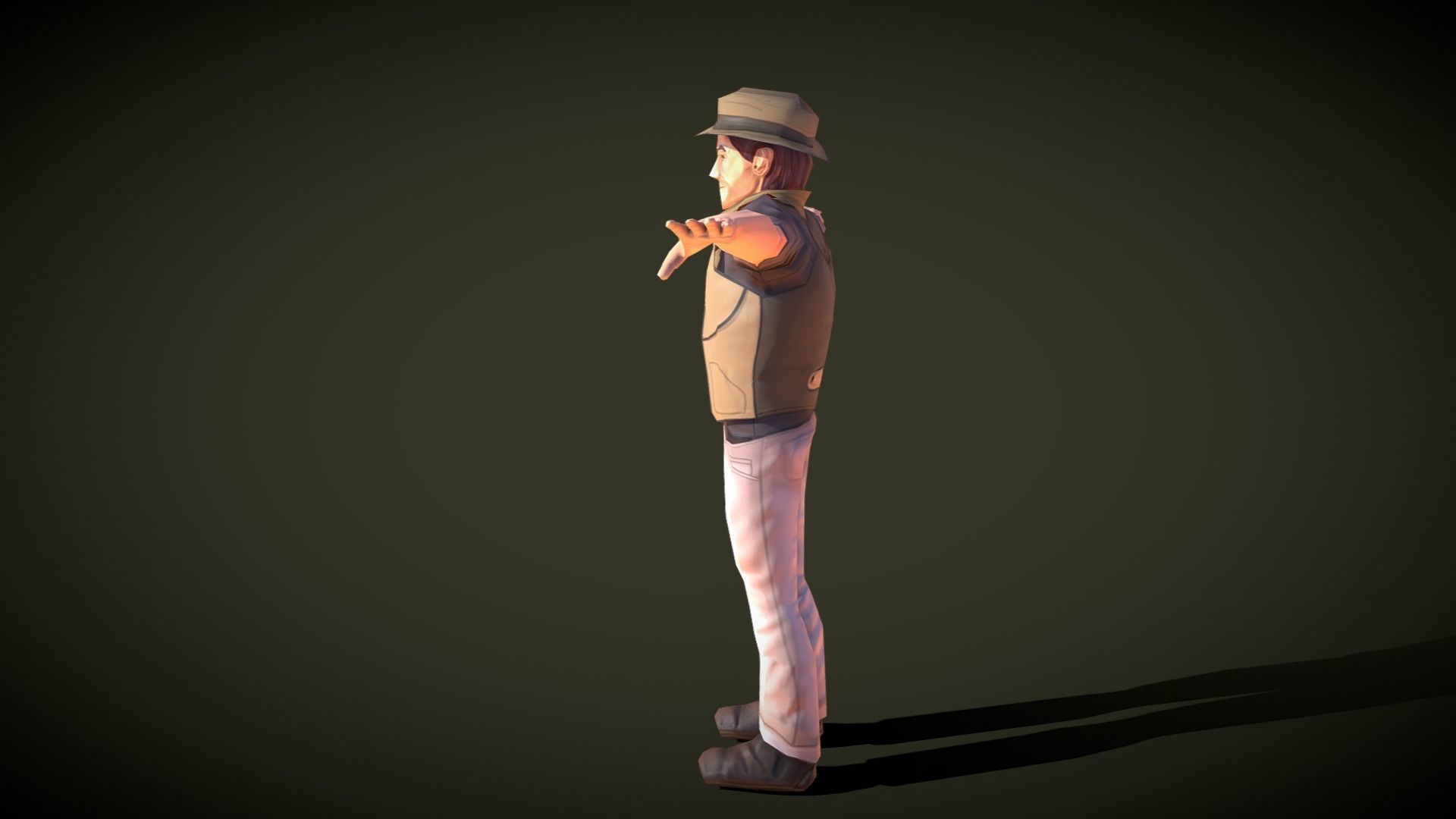 Mobile Hero -  The Rival - With 2D style Animations Low-poly 3D model_8