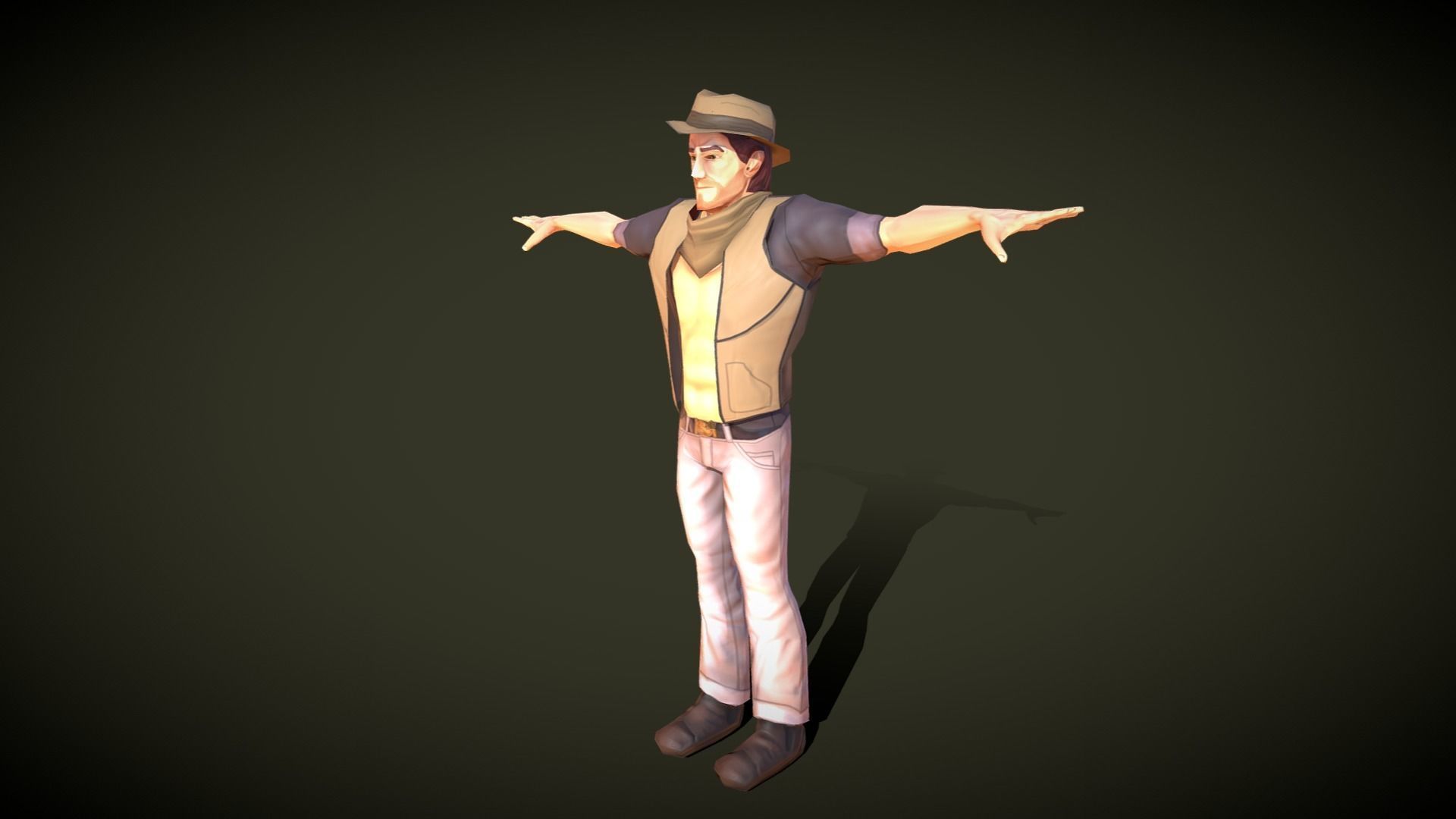 Mobile Hero -  The Rival - With 2D style Animations Low-poly 3D model_7