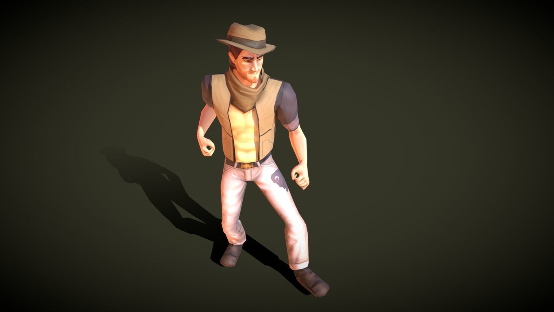 Mobile Hero -  The Rival - With 2D style Animations Low-poly 3D model_2