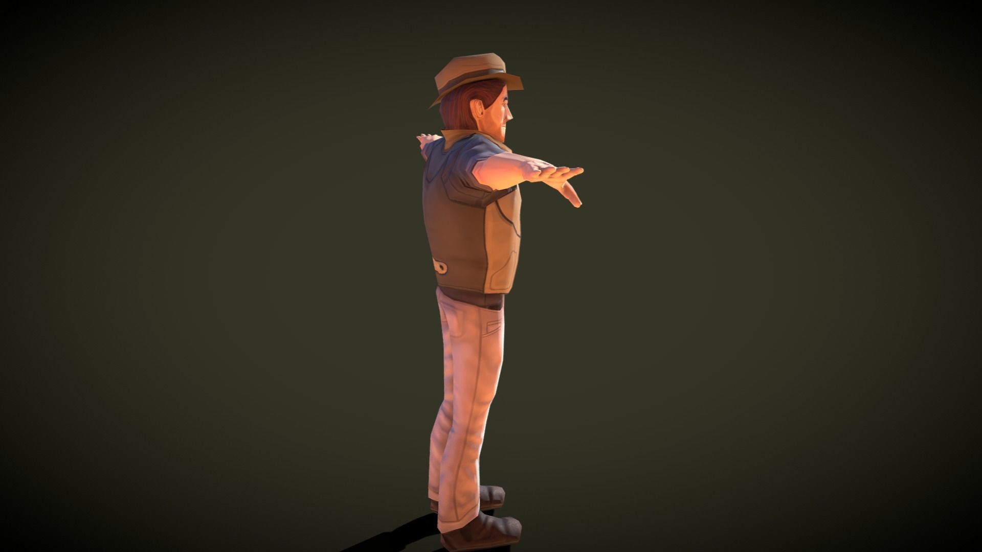 Mobile Hero -  The Rival - With 2D style Animations Low-poly 3D model_9