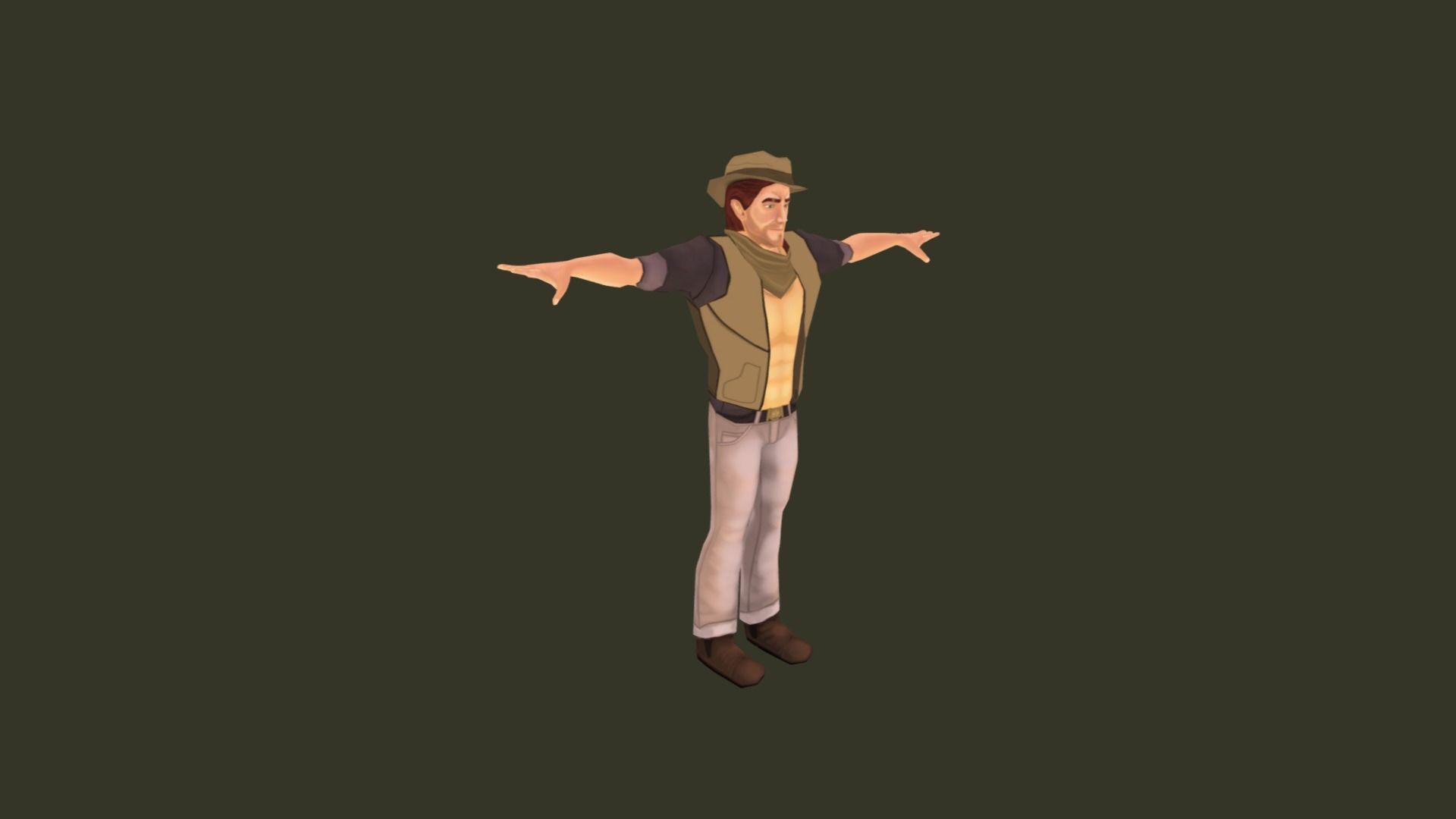 Mobile Hero -  The Rival - With 2D style Animations Low-poly 3D model_19