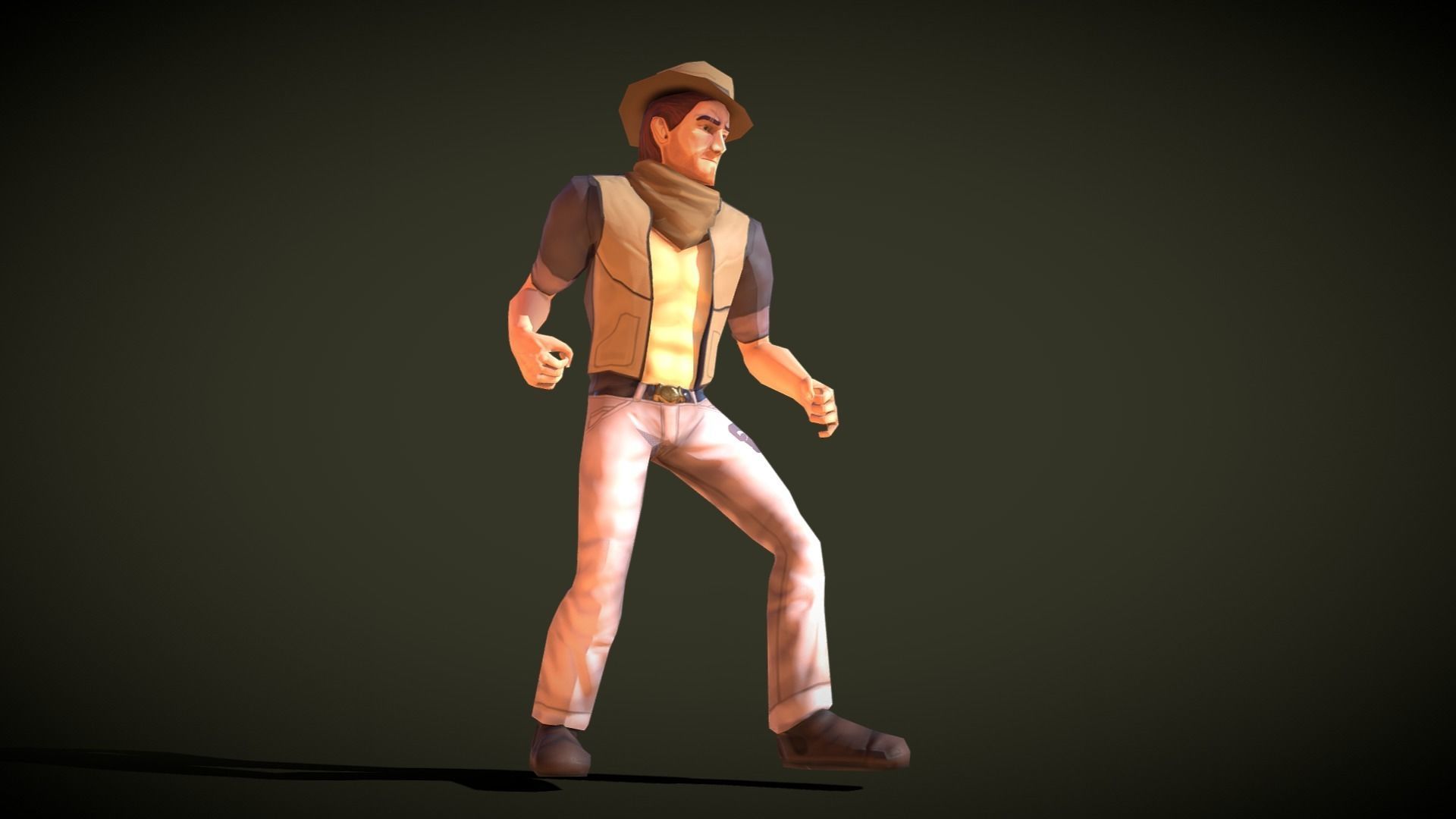 Mobile Hero -  The Rival - With 2D style Animations Low-poly 3D model_5