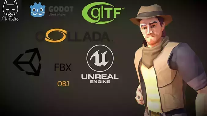 Mobile Hero -  The Rival - With 2D style Animations Low-poly 3D model
