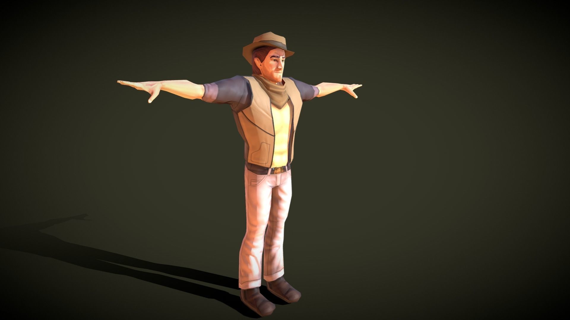 Mobile Hero -  The Rival - With 2D style Animations Low-poly 3D model_11