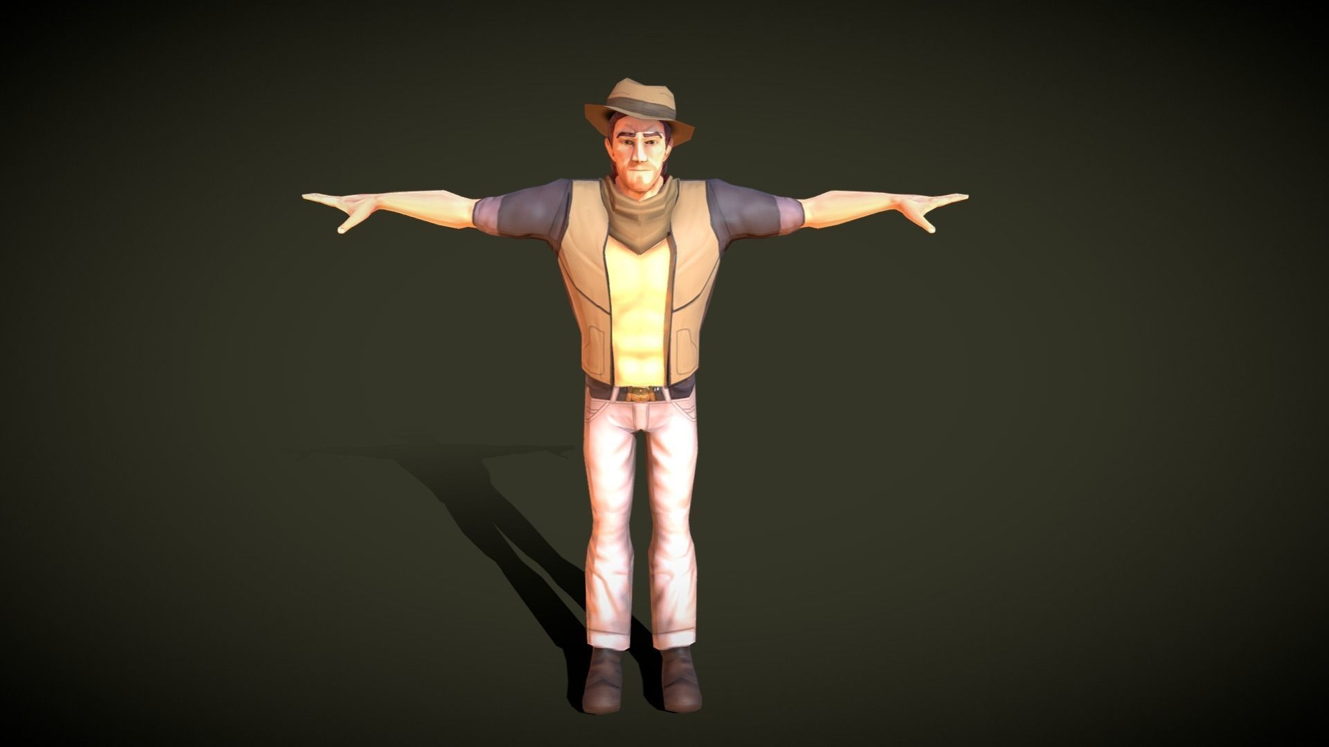 Mobile Hero -  The Rival - With 2D style Animations Low-poly 3D model_6