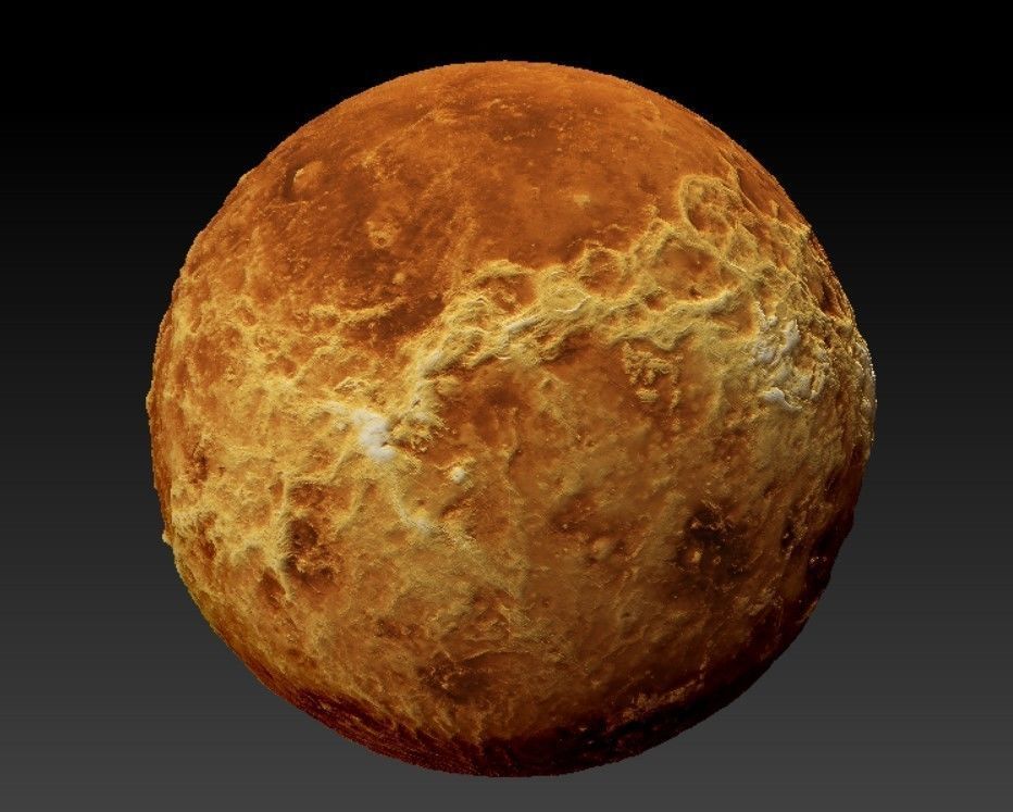 Solar system planets with relief 3D print model_14