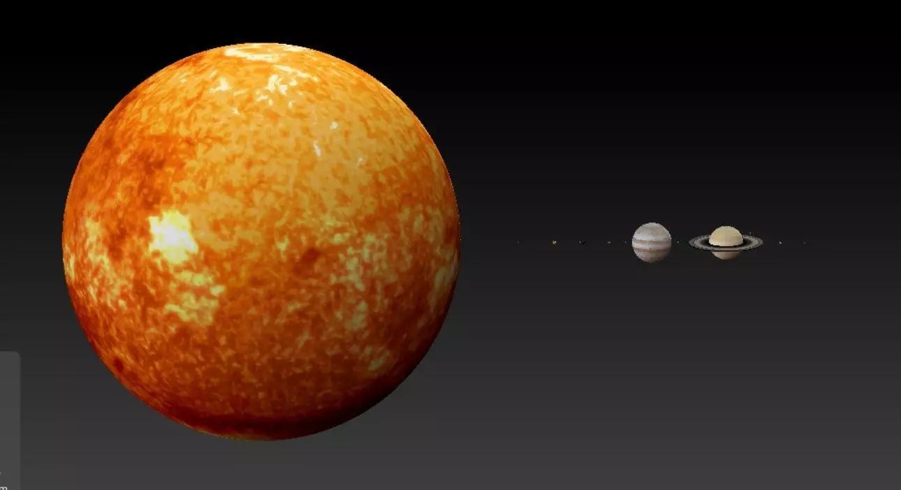 Solar system planets with relief 3D print model_0