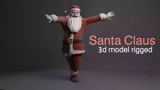 Santa Claus rigged  Low-poly 3D model