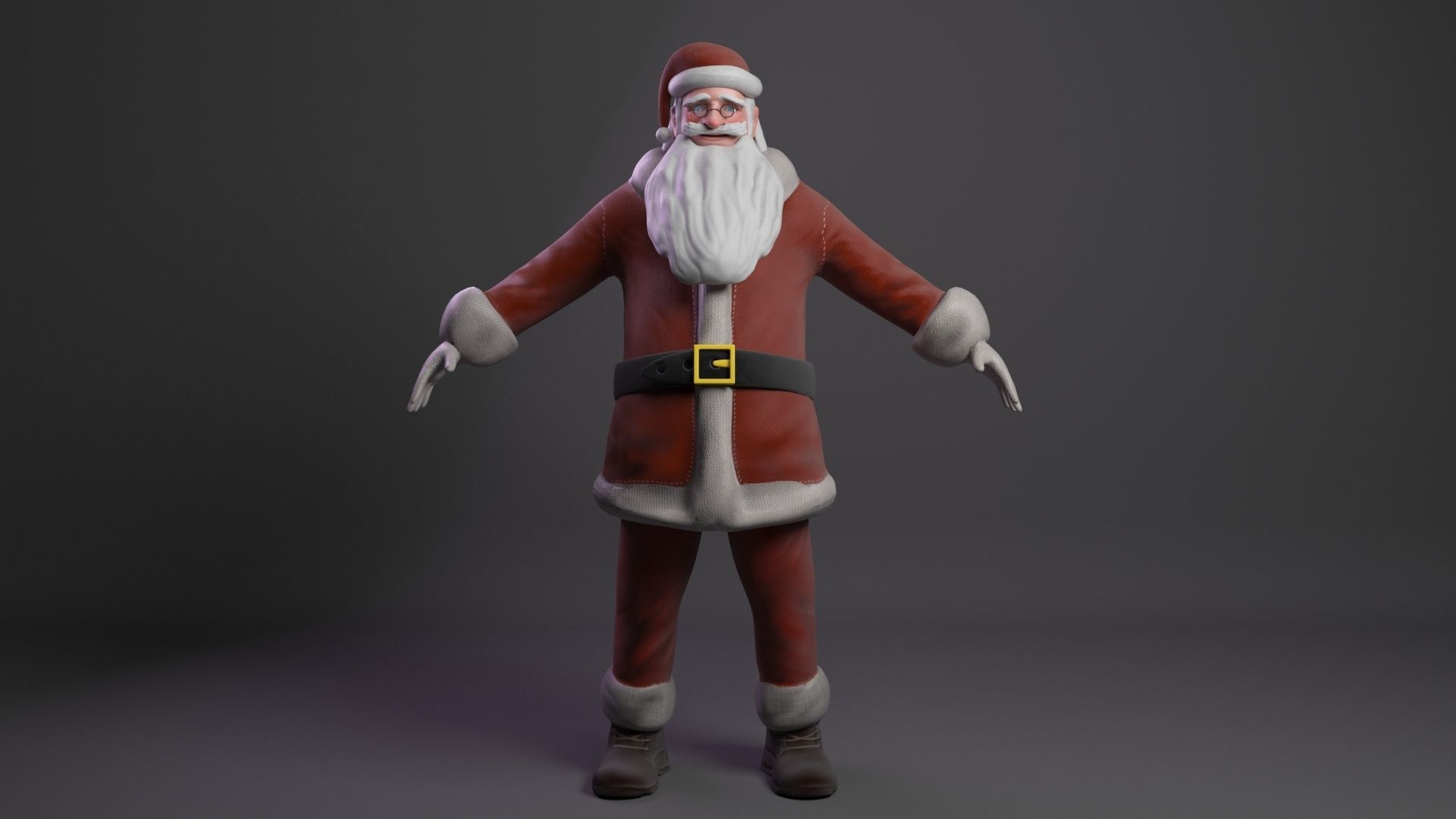 Santa Claus rigged  Low-poly 3D model_18