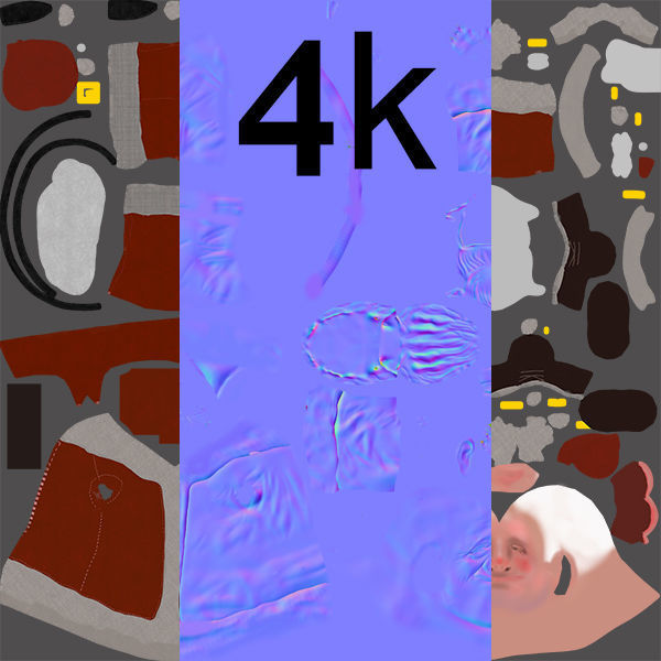 Santa Claus rigged  Low-poly 3D model_22