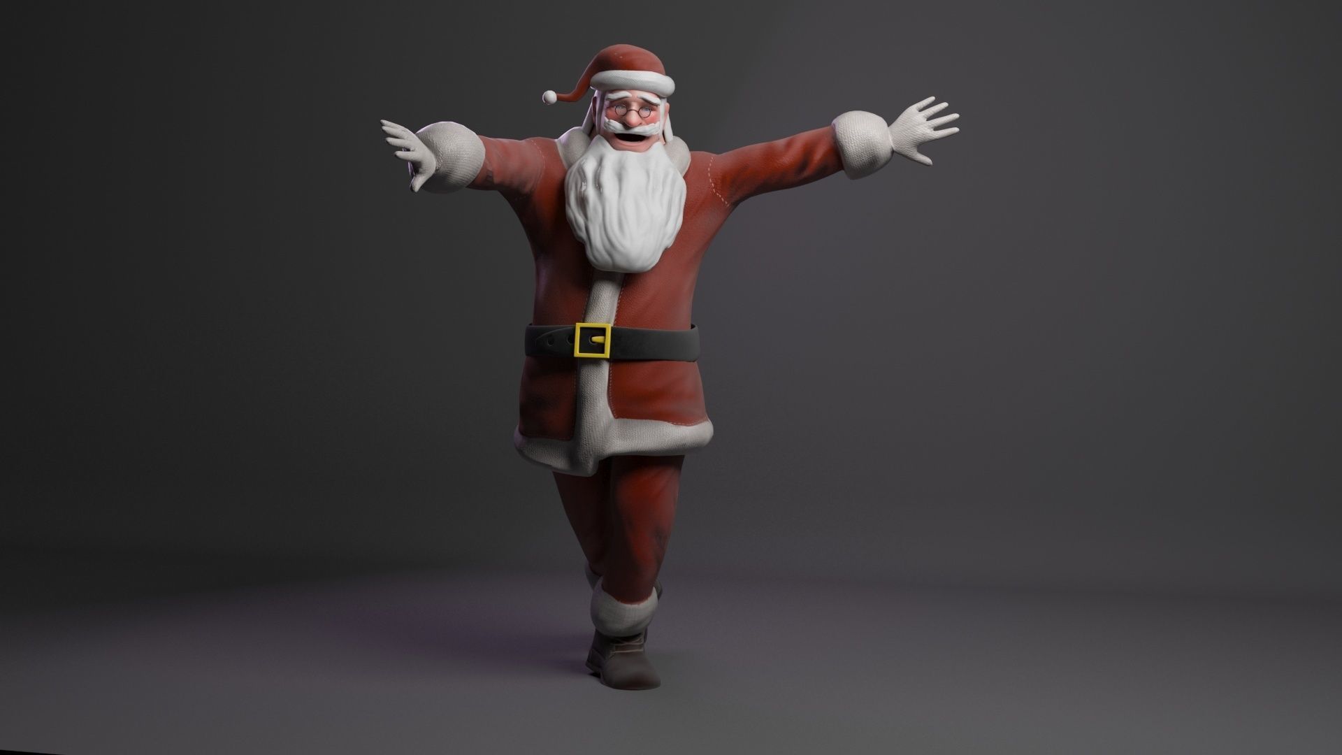Santa Claus rigged  Low-poly 3D model_16