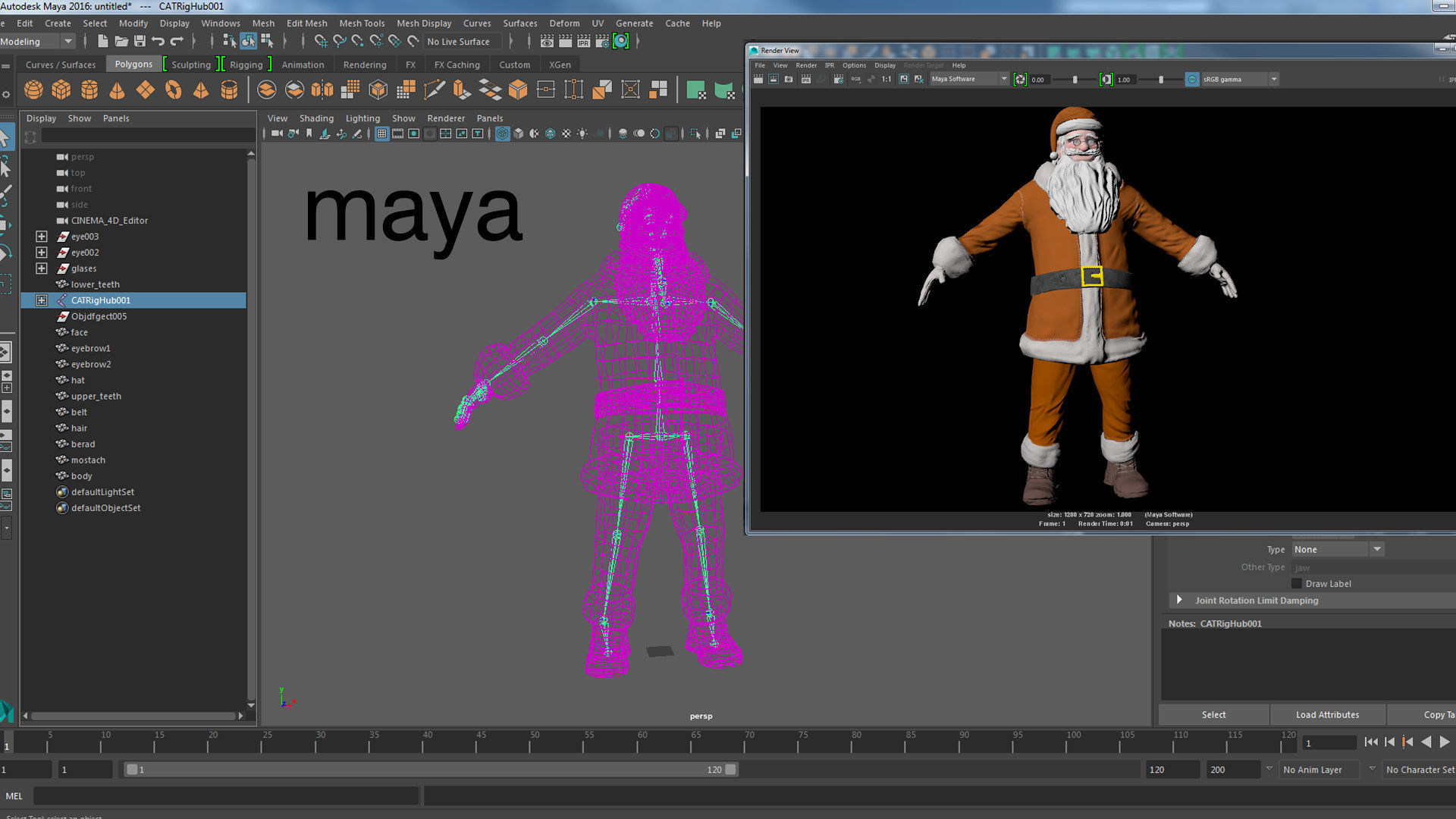 Santa Claus rigged  Low-poly 3D model_10
