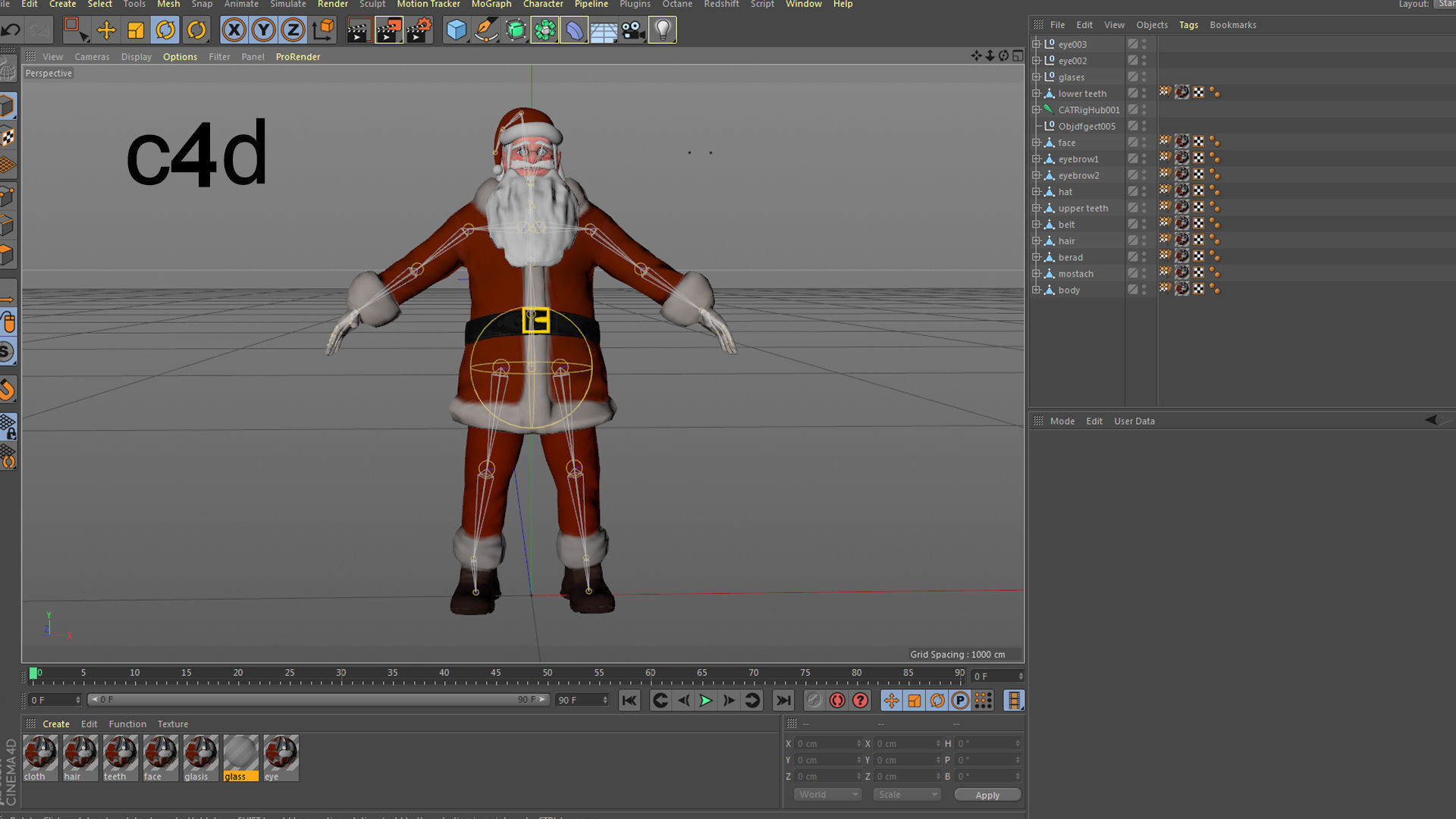 Santa Claus rigged  Low-poly 3D model_11