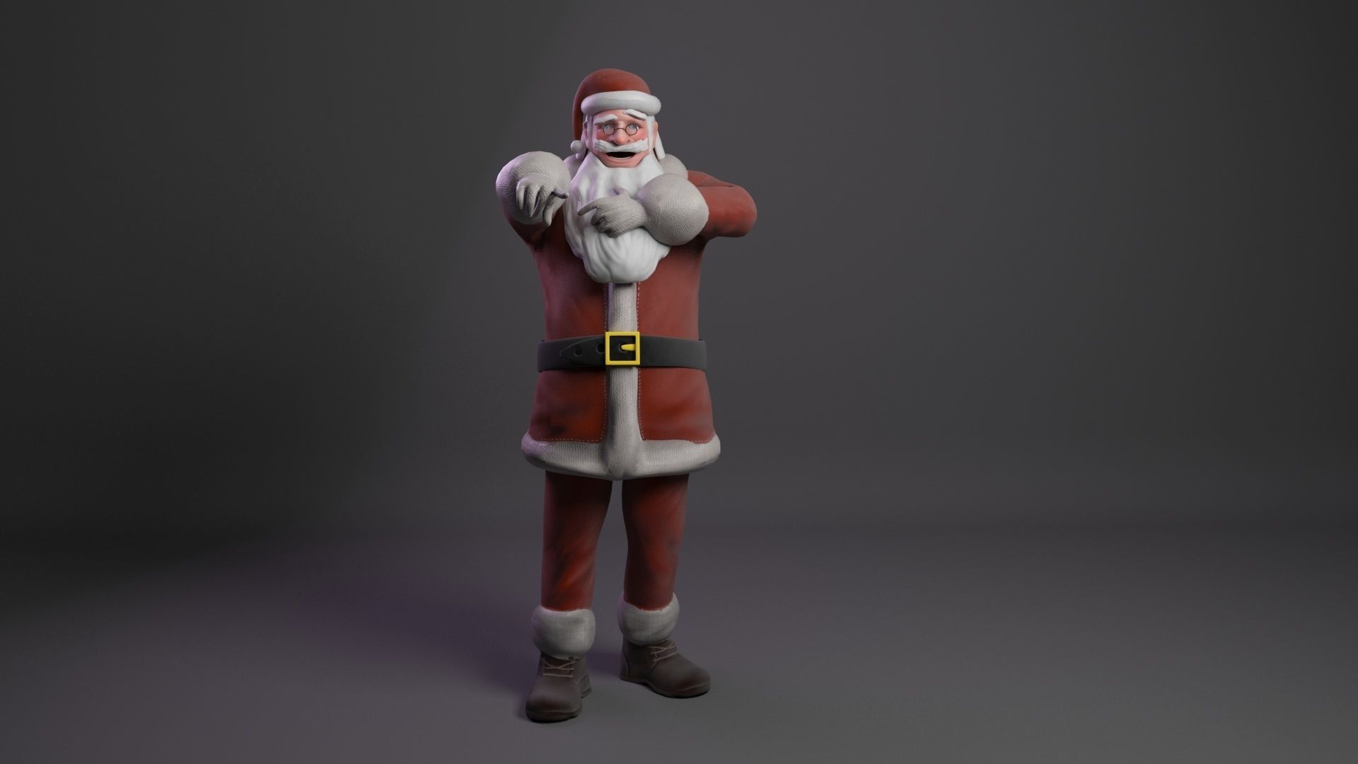 Santa Claus rigged  Low-poly 3D model_8