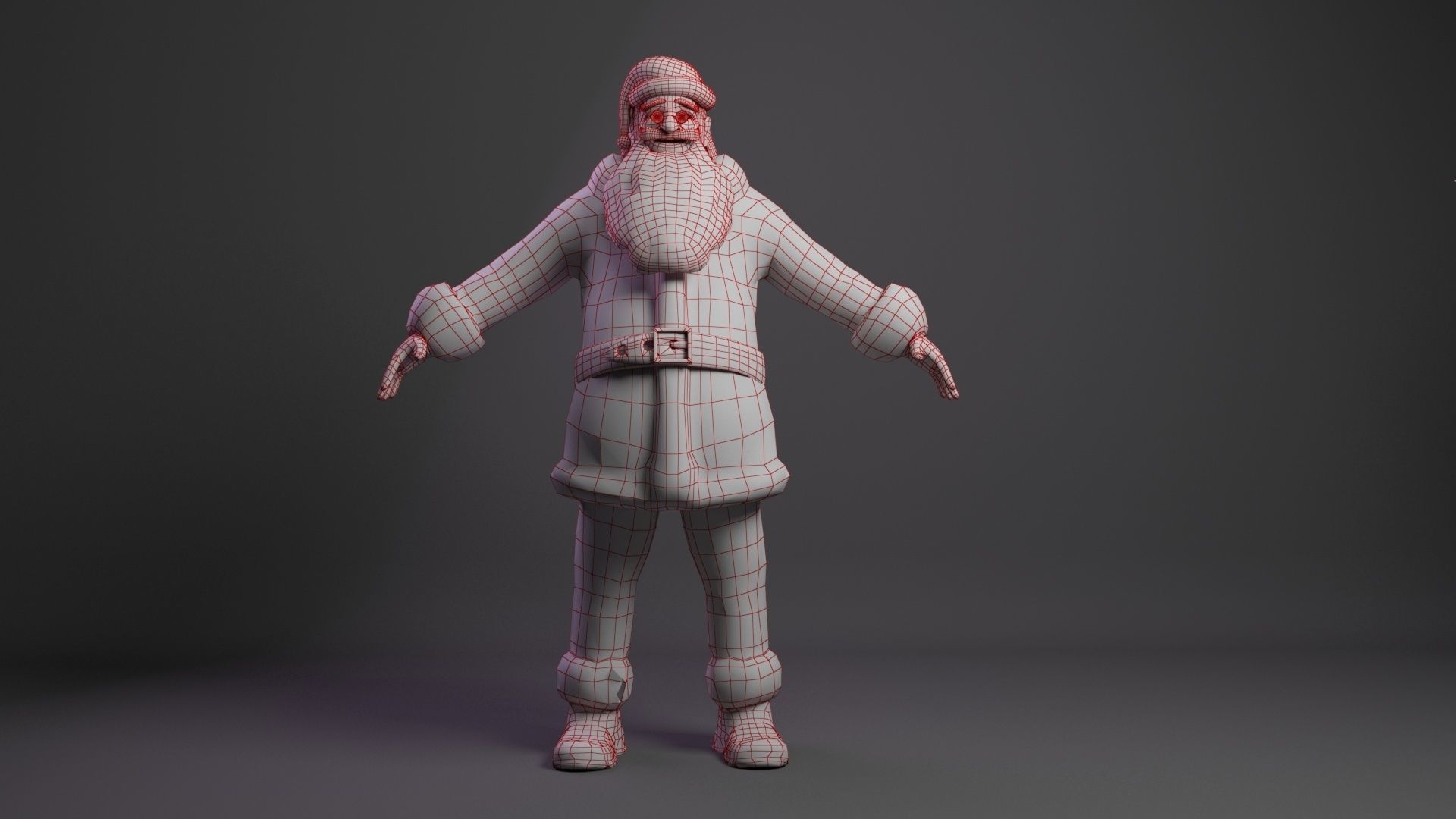 Santa Claus rigged  Low-poly 3D model_4