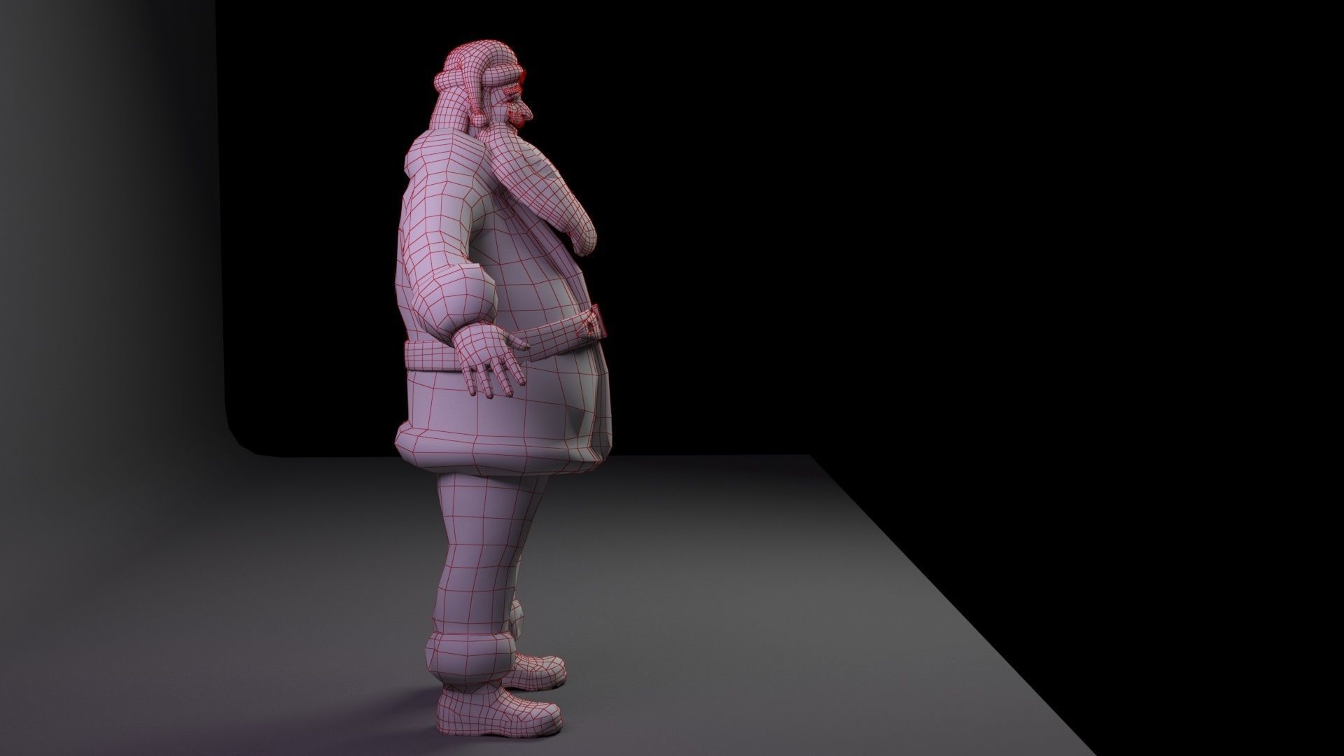 Santa Claus rigged  Low-poly 3D model_6