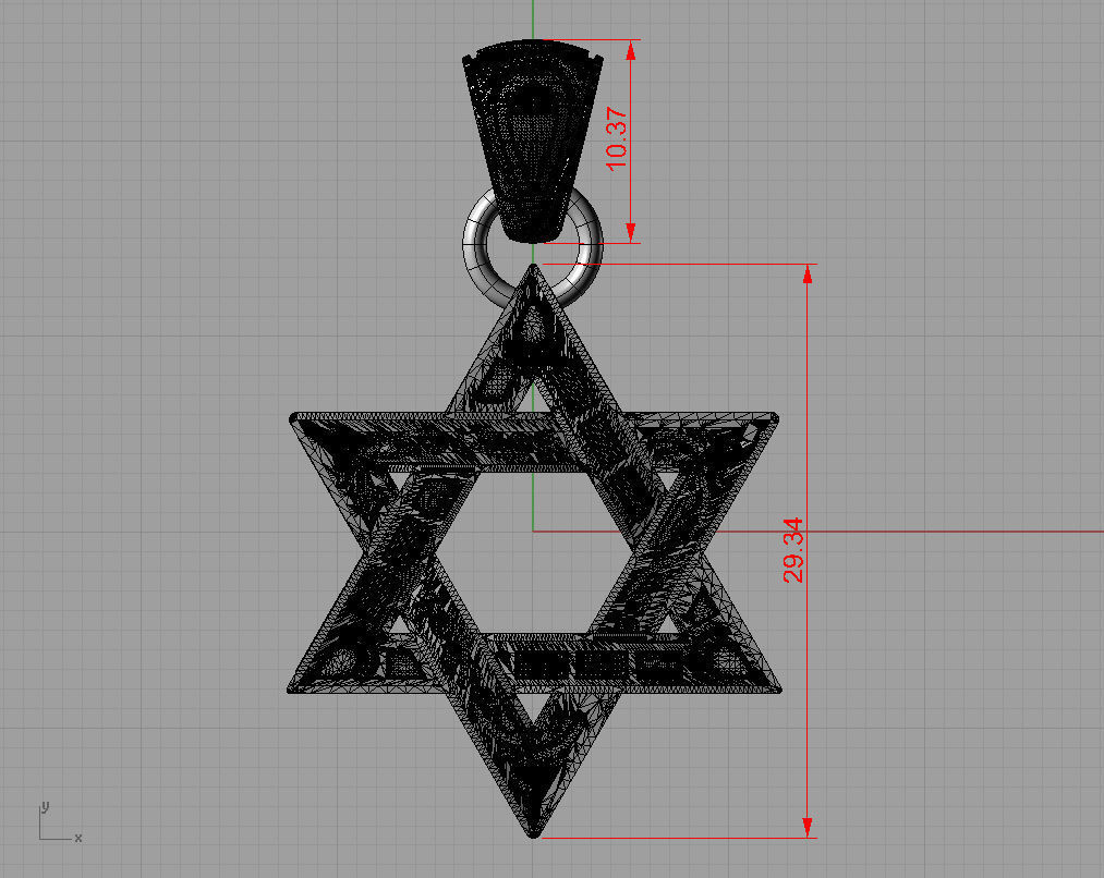 Star of David with ornament 3D print model_4