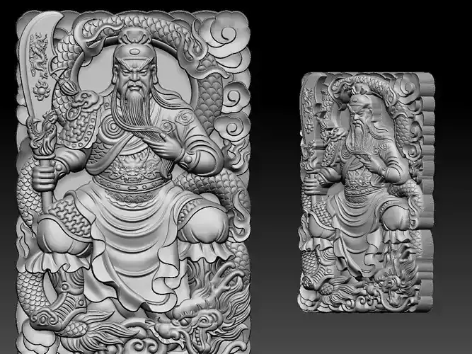 guangong 3D MODEL chinese statues and carvings