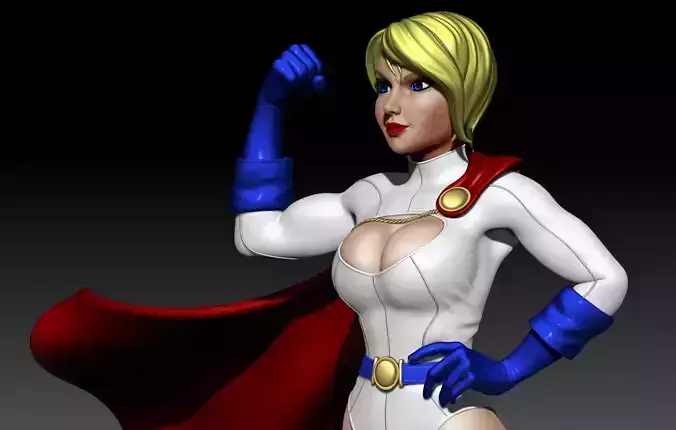 Stylized Power Girl 3D print model