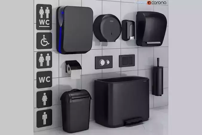 Bathroom accessories set 72 black 