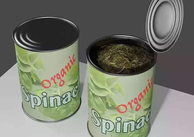 Spinach Tin Can Free low-poly 3D model