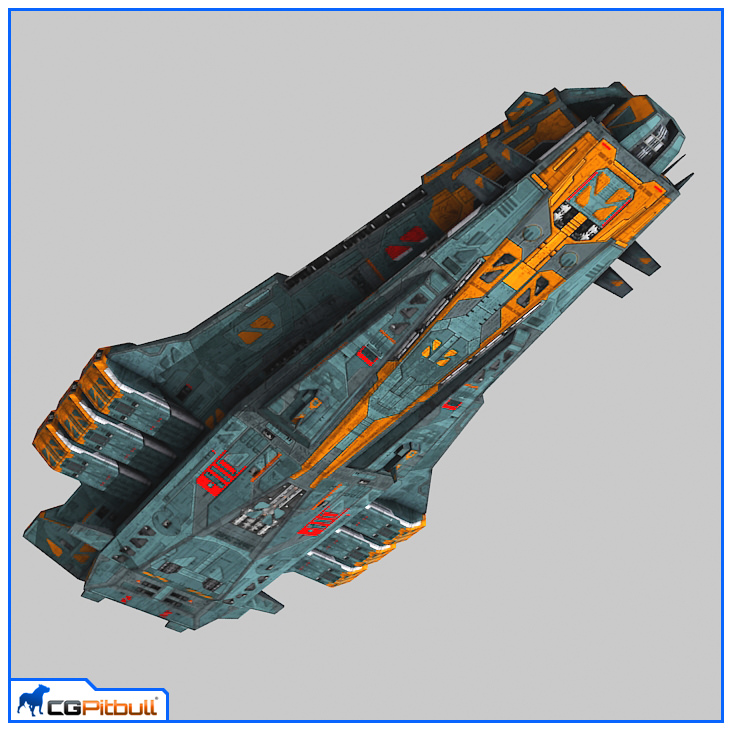 LowPoly StarShip Cruiser V2 Low-poly 3D model_2