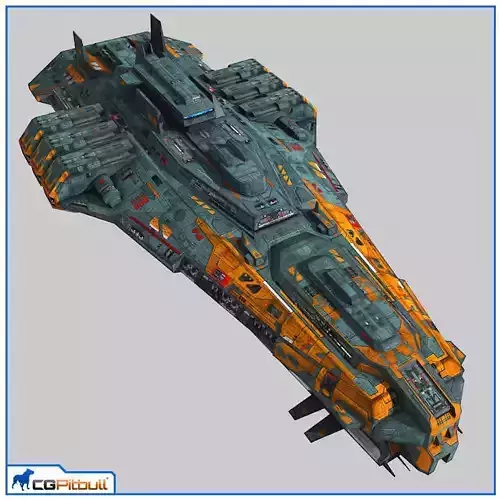 LowPoly StarShip Cruiser V2 Low-poly 3D model