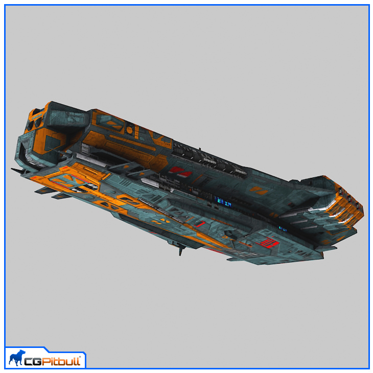 LowPoly StarShip Cruiser V2 Low-poly 3D model_3