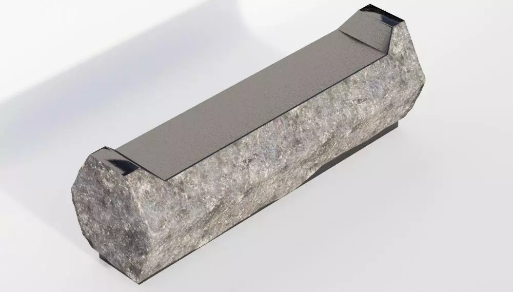 Solid Basalt Bench - 60 L 3D model