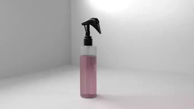 Spray Bottle with Liquid 3D model