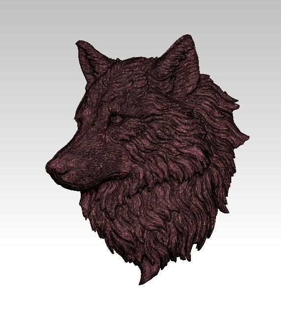 Dog Wolf relief 3D print model_1
