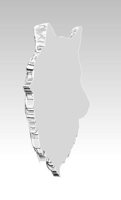 Dog Wolf relief 3D print model_3
