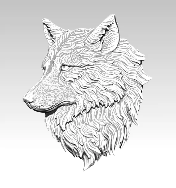 Dog Wolf relief 3D print model_0
