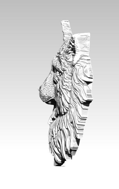 Dog Wolf relief 3D print model_2