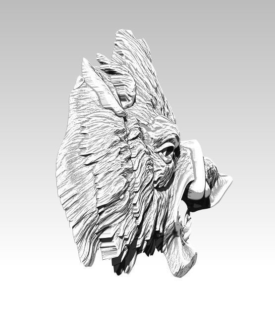 Boar relief 3D print model_1