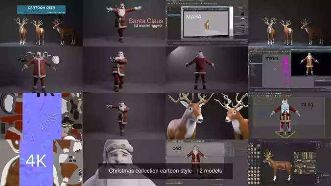 Christmas collection cartoon style  