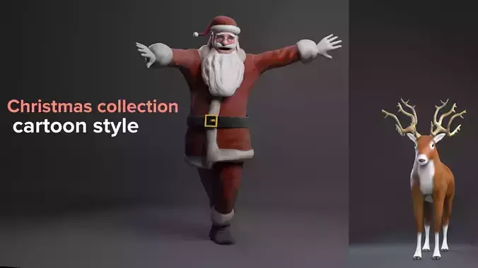Christmas collection cartoon style   