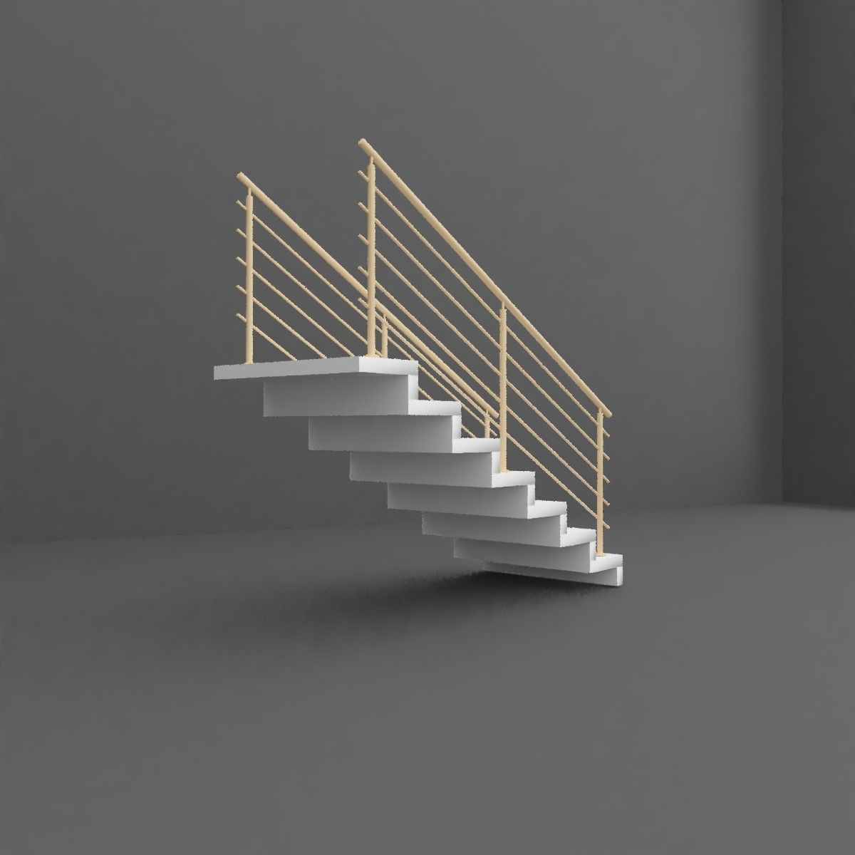 Stairs staircase gold Free 3D model_2
