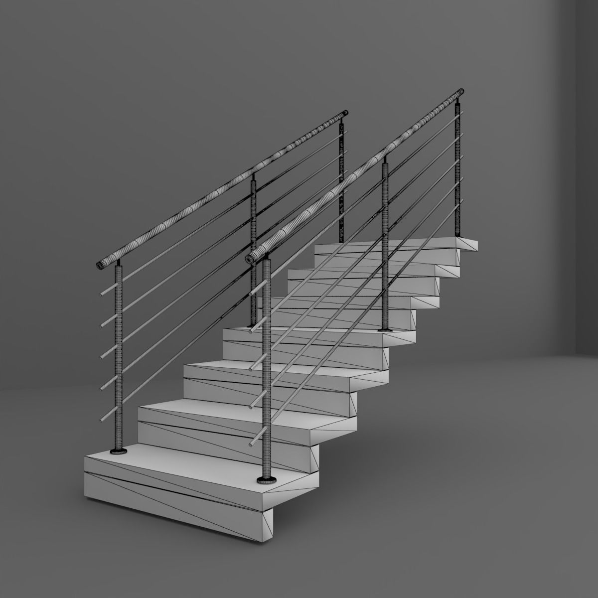 Stairs staircase gold Free 3D model_8