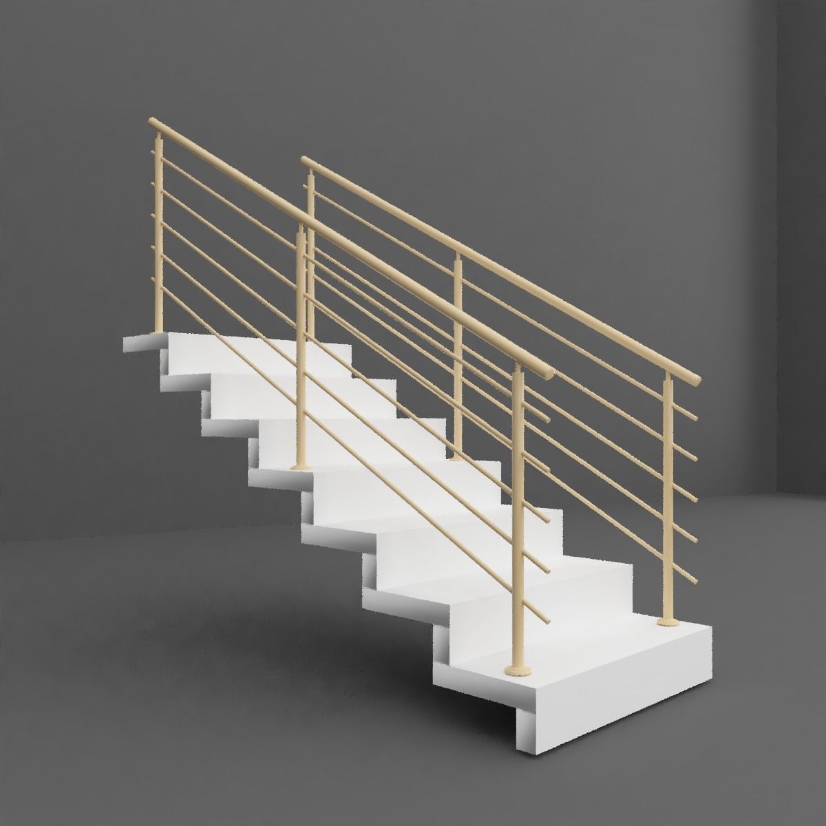 Stairs staircase gold Free 3D model_6