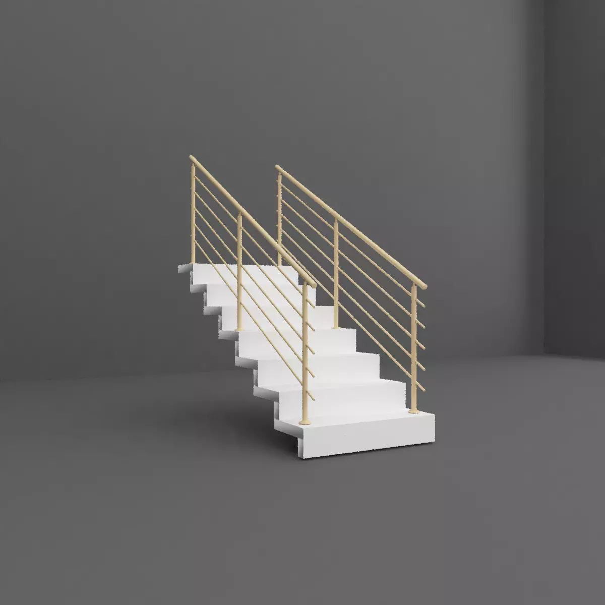 Stairs staircase gold Free 3D model_0