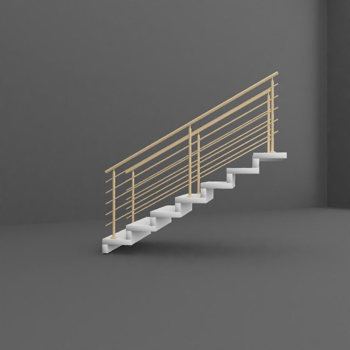 Stairs staircase gold Free 3D model_4