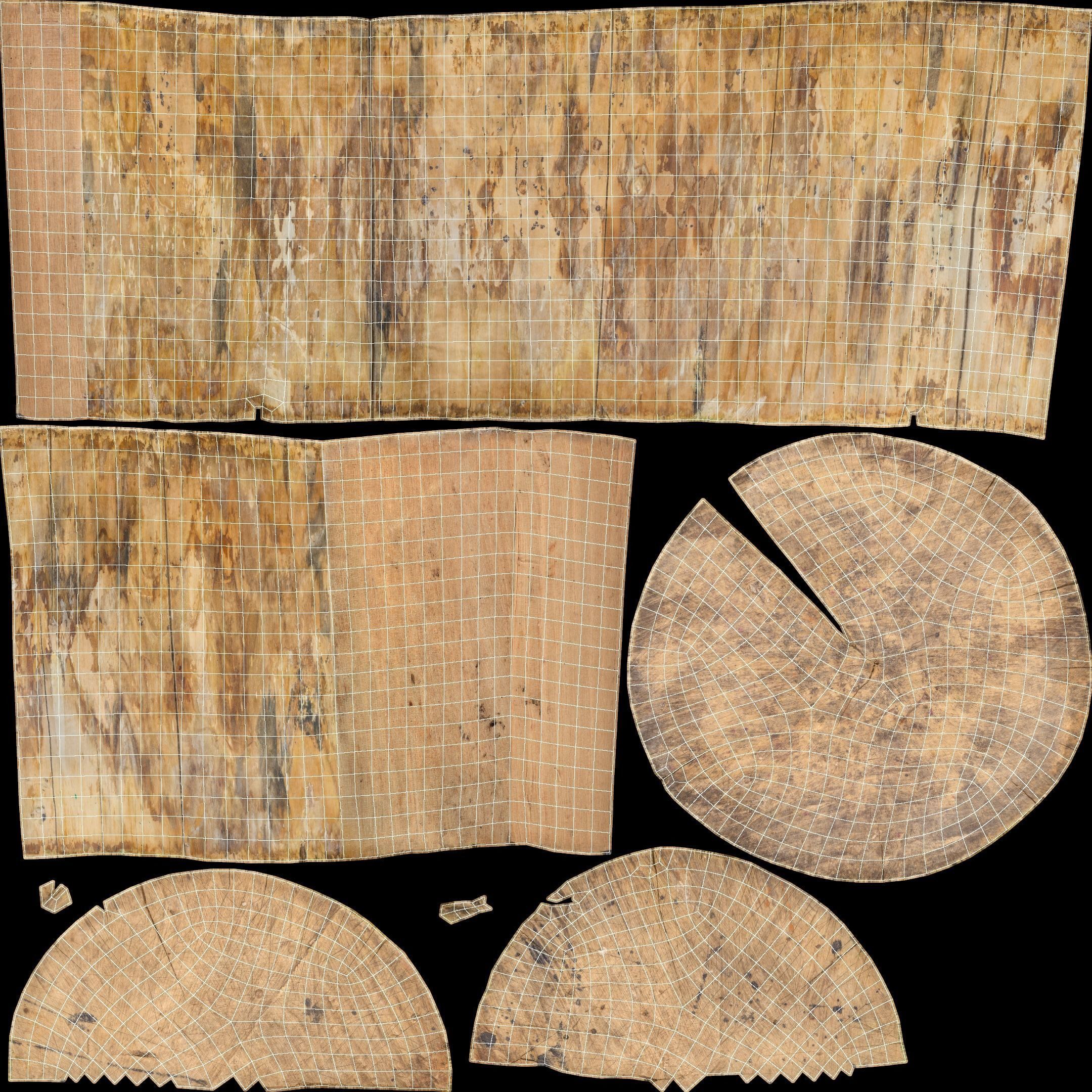 Log Round Cracked Low-poly 3D model_18