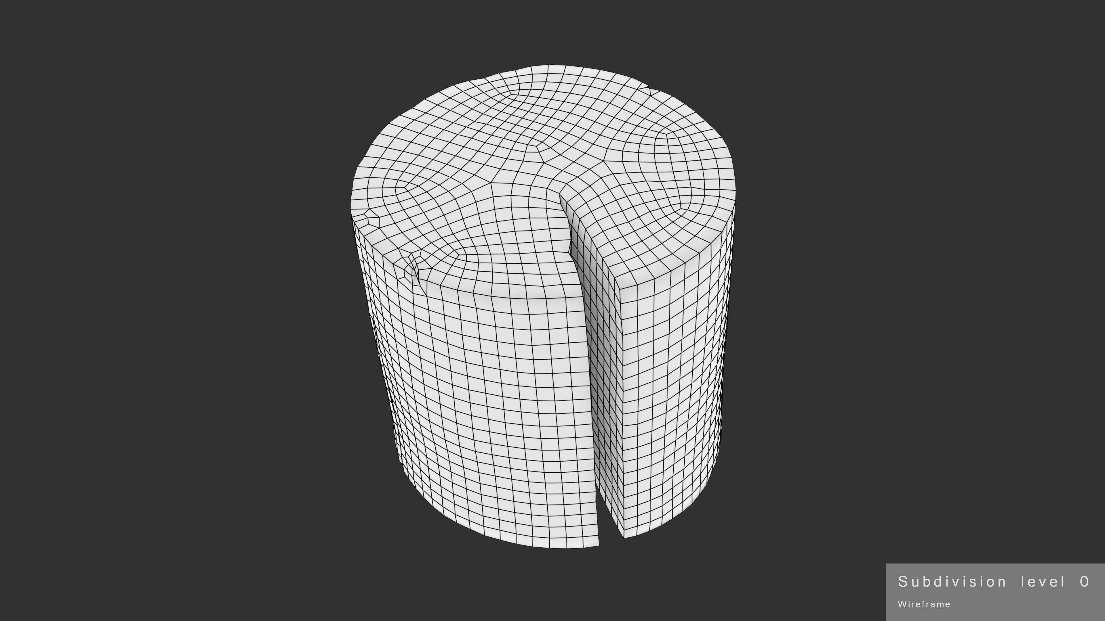 Log Round Cracked Low-poly 3D model_14